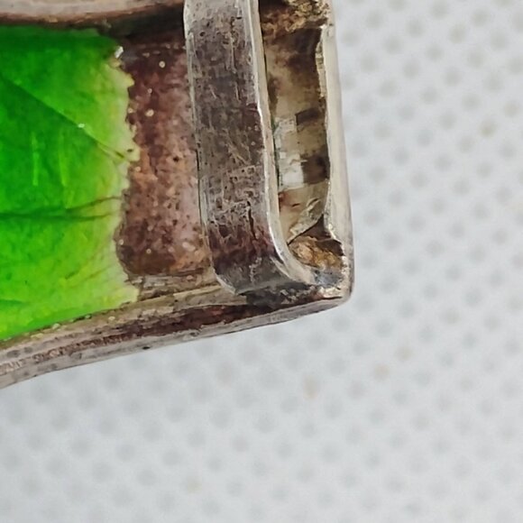 Vtg Rajasthani India Cloisonne Enamel Elephant Bangle Bracelet Sterling Silver - Picture 8 of 9